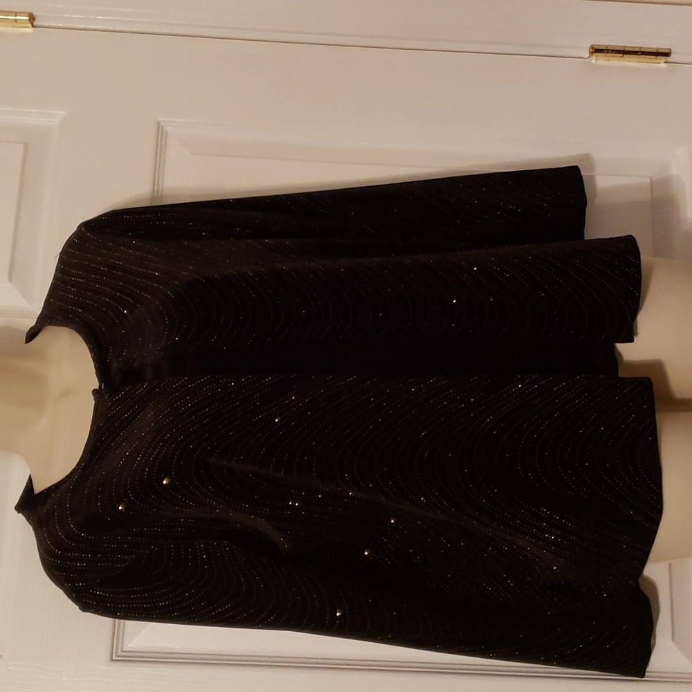 Notation Petite Layered long sleeve top, it sparkles, size PL - Picture 1 of 4